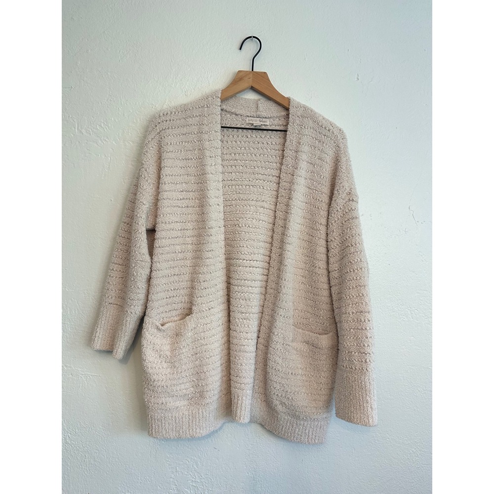 Barefoot Dreams CozyChic Ribbed Open Front Cardigan Cream BDWNV21863 Small